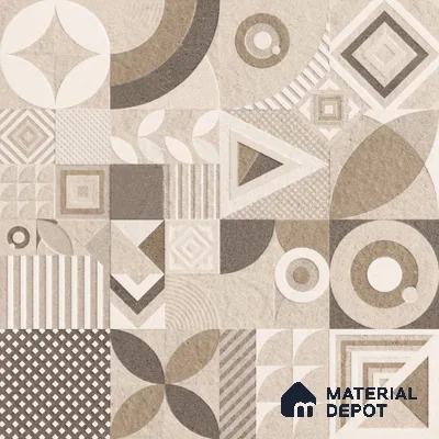 Moroccan Floor Tile TL 09463 Hannover Beige 2 ft x 2 ft Stonelo Finish Vitrified Tile - 9 mm | 1 Random Design | Suitable For Kitchen, Bathroom, Dining Area | Please Expect a Slight Variation of Pattern