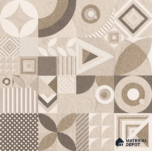 Moroccan Floor Tile TL 09463 Hannover Beige 2 ft x 2 ft Stonelo Finish Vitrified Tile - 9 mm | 1 Random Design | Suitable For Kitchen, Bathroom, Dining Area | Please Expect a Slight Variation of Pattern