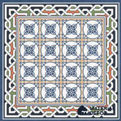 Moroccan Wall & Floor Tile TL 13042 Cobalt Mosaic 8 in x 8 in Vitrified Matte Finish - 8.5 mm | 4 Random Designs | Luster Effect | Suitable for Living Room, Dining, Bathroom & Kitchen