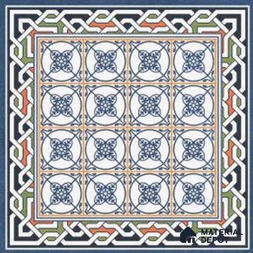 Moroccan Wall & Floor Tile TL 13042 Cobalt Mosaic 8 in x 8 in Vitrified Matte Finish - 8.5 mm | 4 Random Designs | Luster Effect | Suitable for Living Room, Dining, Bathroom & Kitchen