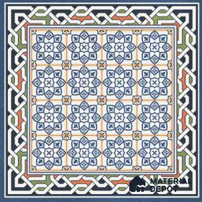 Moroccan Wall & Floor Tile TL 13042 Cobalt Mosaic 8 in x 8 in Vitrified Matte Finish - 8.5 mm | 4 Random Designs | Luster Effect | Suitable for Living Room, Dining, Bathroom & Kitchen