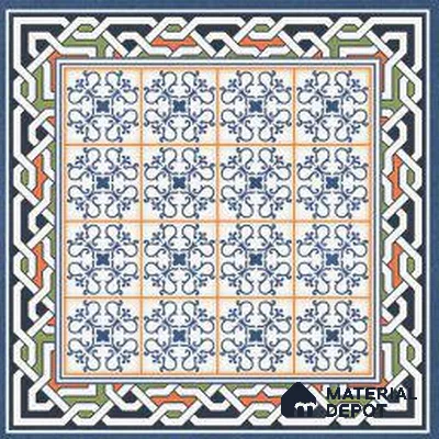 Moroccan Wall & Floor Tile TL 13042 Cobalt Mosaic 8 in x 8 in Vitrified Matte Finish - 8.5 mm | 4 Random Designs | Luster Effect | Suitable for Living Room, Dining, Bathroom & Kitchen