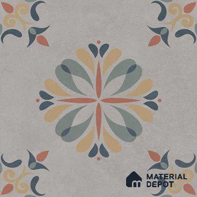 Moroccan Wall & Floor Tile TL 13090 Forest Rosette 8 in x 8 in Vitrified Matte Finish - 8.5 mm | Luster Effect | Suitable for Living Room, Dining, Bathroom & Kitchen