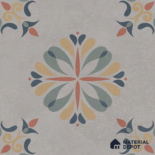 Moroccan Wall & Floor Tile TL 13090 Forest Rosette 8 in x 8 in Vitrified Matte Finish - 8.5 mm | Luster Effect | Suitable for Living Room, Dining, Bathroom & Kitchen