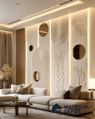 3D Botanical and architectural texture CNC Made HDHMR Panel 6 ft x 8.5 ft - 25mm