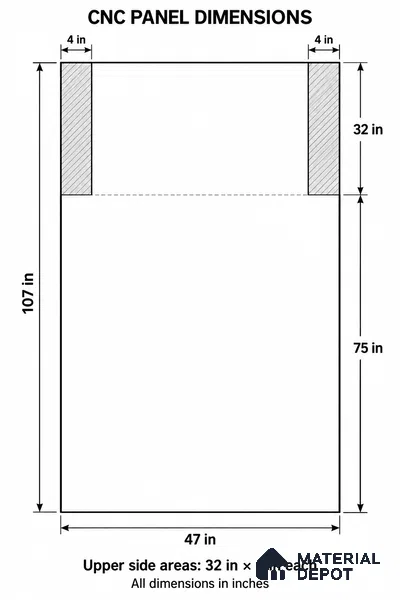 3D Pyramidal Grid 107 inch x 47 inch CNC Made HDHMR Panel - 25 mm
