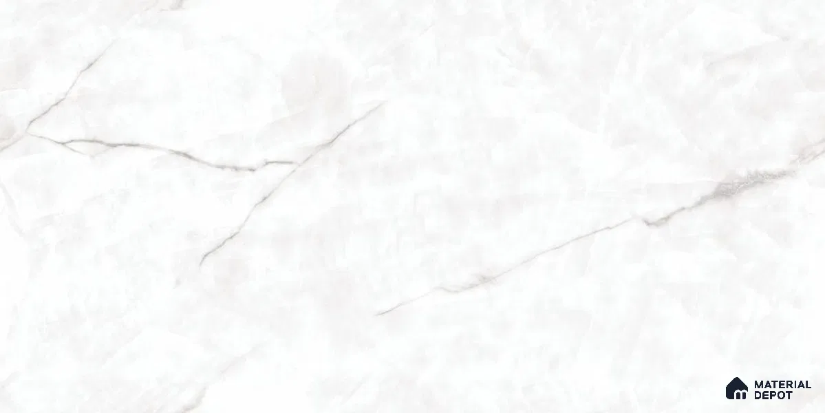 Endless Marble Floor & Wall Tile TL 12755 Fenix White 4 ft x 2 ft Glossy Finish Vitrified Tile - 8 mm | 3 Random Design