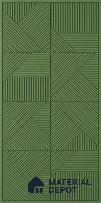 Green Patterned Decorative Wall Panel 6417 GLO (6417) 8 ft x 4 ft MDF Panel - 16.5 mm | Suitable for Feature Wall, TV Unit & Living Room | Width is Subjected to 5% Variation