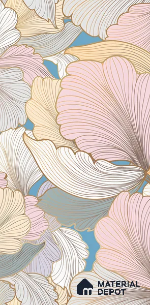 Floral Wall Highlighter Tile TL 05744 Jewel Golden Daffodil 4 ft x 2 ft Vitrified Matte Finish - 9 mm | Suitable for Bathroom, Accent/Feature Wall, Dining Area