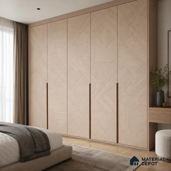 Patterned Look HD 7043 8 ft x 4 ft High Gloss Finish Decorative Laminate - 1.25 mm | Suitable for Bedroom, TV Unit, Wardrobe