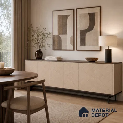 Patterned Look HD 7043 8 ft x 4 ft High Gloss Finish Decorative Laminate - 1.25 mm | Suitable for Bedroom, TV Unit, Wardrobe