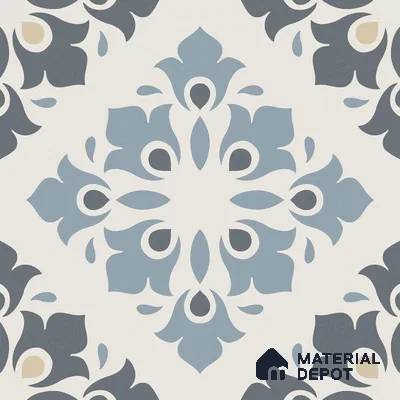 Moroccan Floor & Wall Tile TL 12910 Zellige Innocent Blue 12 x 12 inch Vitrified Matte Finish - 9 mm | Suitable for Living Room, Bathroom,Kitchen & Backsplash
