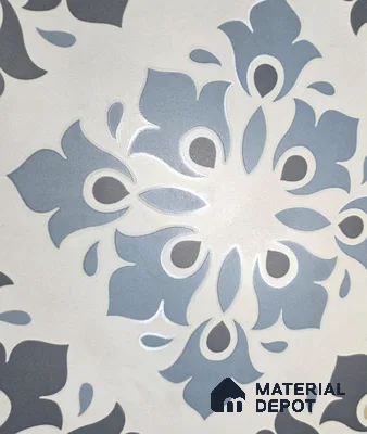 Moroccan Floor & Wall Tile TL 12910 Zellige Innocent Blue 12 x 12 inch Vitrified Matte Finish - 9 mm | Suitable for Living Room, Bathroom,Kitchen & Backsplash