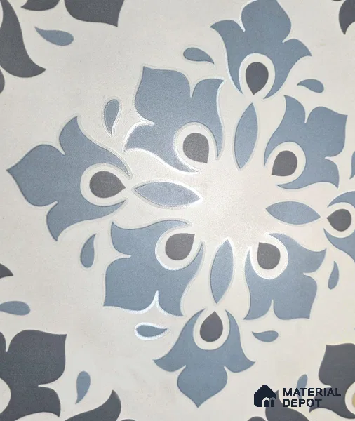 Moroccan Floor & Wall Tile TL 12910 Zellige Innocent Blue 12 x 12 inch Vitrified Matte Finish - 9 mm | Suitable for Living Room, Bathroom,Kitchen & Backsplash