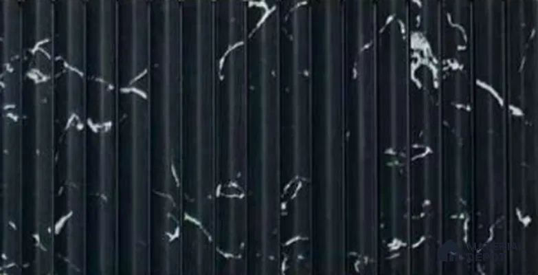 Black Marble Louver PN 00535 8 ft x 6.2 inch Charcoal Panel - 6 mm | Suitable for Feature Wall, TV Unit & Living Room | Width is Subjected to 5% Variation