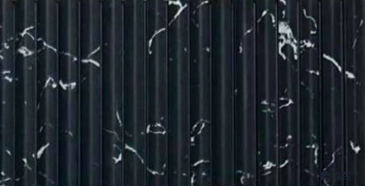 Black Marble Louver PN 00535 8 ft x 6.2 inch Charcoal Panel - 6 mm | Suitable for Feature Wall, TV Unit & Living Room | Width is Subjected to 5% Variation