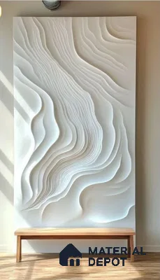 Oceanic Undulation CNC Made HDHMR Panel 8 ft x 7.17 ft- 25 mm (Height - 96 inch & Width - 86 inch 