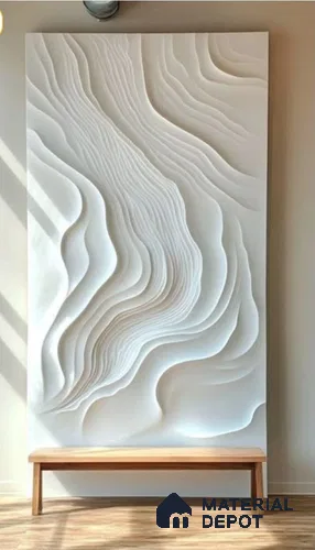 Oceanic Undulation CNC Made HDHMR Panel 8 ft x 7.17 ft- 25 mm (Height - 96 inch & Width - 86 inch 