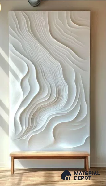Oceanic Undulation CNC Made HDHMR Panel 8 ft x 7.17 ft- 25 mm (Height - 96 inch & Width - 86 inch