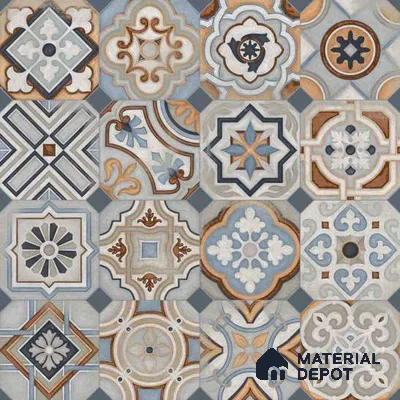 Moroccan Wall & Floor Tile TL 11913 | 2 ft x 2 ft Matte Finish Vitrified Tile - 9 mm | Suitable For Balcony, Kitchen, Dining Area | Random Designs