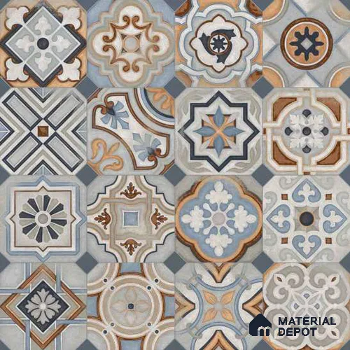 Moroccan Wall & Floor Tile TL 11913 | 2 ft x 2 ft Matte Finish Vitrified Tile - 9 mm | Suitable For Balcony, Kitchen, Dining Area | Random Designs