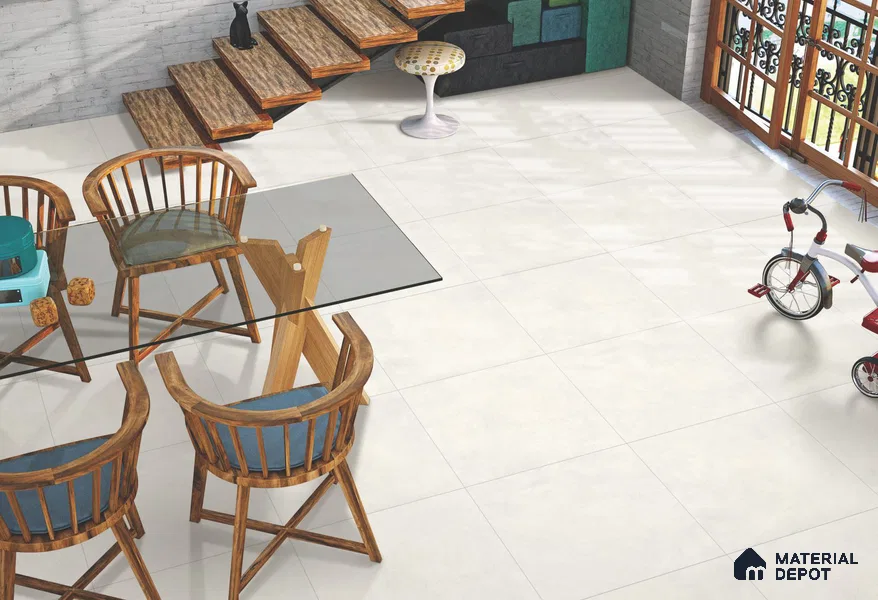 Beige Cement  Tile TL 09128  Cementum Beige 2 ft x 2 ft Vitrified Carving Matte Finish - 9 mm