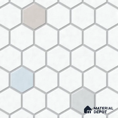 Cool Roof Floor Hexagonal Tile TL 10884 Armano White 1 ft x 1 ft  Ceramic Matte Finish - 9 mm | Suitable For Roof, Balcony | Please Expect a Slight Variation of Pattern