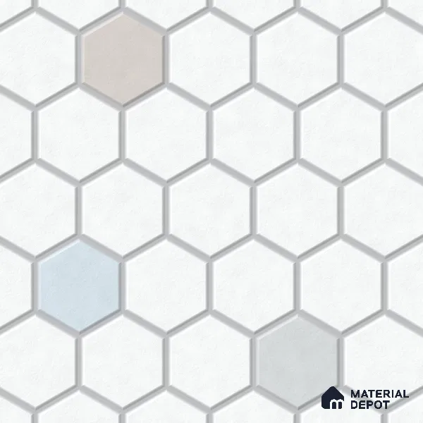 Cool Roof Floor Hexagonal Tile TL 10884 Armano White 1 ft x 1 ft Ceramic Matte Finish - 9 mm | Suitable For Roof, Balcony | Please Expect a Slight Variation of Pattern