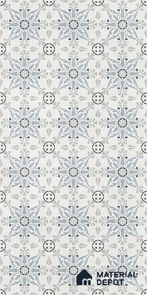 Patterned Wall Tile TL 09983 4 ft x 2 ft Blue Vitrified Matte Finish Tile - 9 mm | Ideal for Living Room,Bedroom,Bathroom,Kitchen