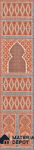 Traditional Lippan Art Highlighter Wall Tile TL 13140 B Terracotta Palace Lattice 4 ft x 1 ft Vitrified Mirror Finish - 9 mm | Suitable for Living Room, Bedroom, Foyer & Traditional Highlighter Wall