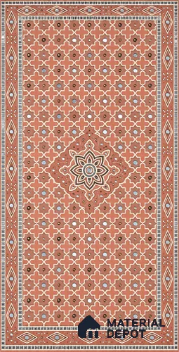 Traditional Lippan Art Highlighter Wall Tile TL 13140 Terracotta Palace Lattice 4 ft x 2 ft Vitrified Mirror Finish - 9 mm | Suitable for Living Room, Bedroom, Foyer & Traditional Highlighter Wall
