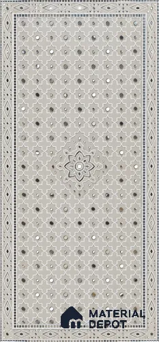 Traditional Lippan Art Highlighter Wall Tile TL 13138 Ochre Palace Lattice 4 ft x 2 ft Vitrified Mirror Finish - 9 mm | Suitable for Living Room, Bedroom, Foyer & Traditional Highlighter Wall