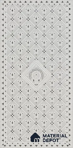 Traditional Lippan Art Highlighter Wall Tile TL 13139 Pearl Courtyard Lattice 4 ft x 2 ft Vitrified Mirror Finish - 9 mm | Suitable for Living Room, Bedroom, Foyer & Traditional Highlighter Wall