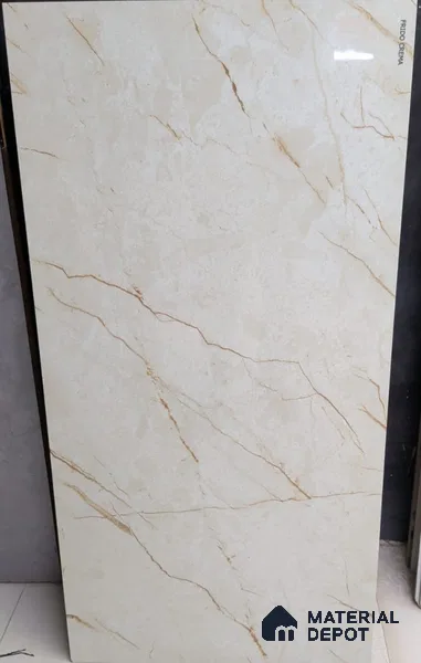 Marble Floor & Wall TL 12560 Frido Crema 4 ft x 2 ft Glossy Finish Vitrified Tile - 9 mm