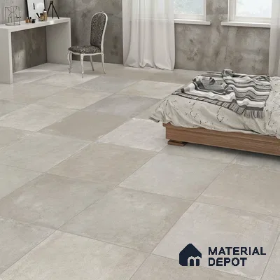 Stone Floor Tile TL 07417 Dek Stone Gris 2 ft x 2 ft Matte Finish Vitrified Tile - 9 mm  | Suitable For Bathroom, Terrace & Balcony