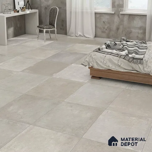 Stone Floor Tile TL 07417 Dek Stone Gris 2 ft x 2 ft Matte Finish Vitrified Tile - 9 mm  | Suitable For Bathroom, Terrace & Balcony
