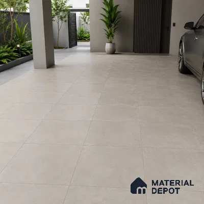 Stone Floor Tile TL 07417 Dek Stone Gris 2 ft x 2 ft Matte Finish Vitrified Tile - 9 mm  | Suitable For Bathroom, Terrace & Balcony
