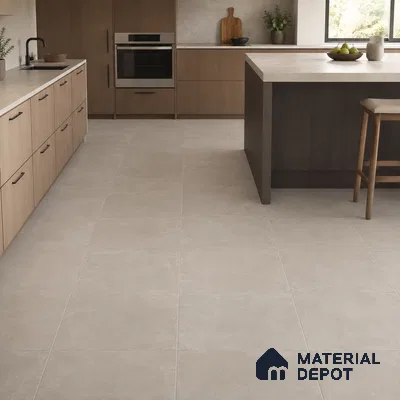 Stone Floor Tile TL 07417 Dek Stone Gris 2 ft x 2 ft Matte Finish Vitrified Tile - 9 mm  | Suitable For Bathroom, Terrace & Balcony