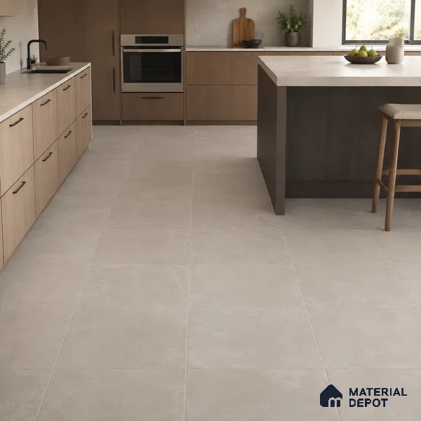 Stone Floor Tile TL 07417 Dek Stone Gris 2 ft x 2 ft Matte Finish Vitrified Tile - 9 mm | Suitable For Bathroom, Terrace & Balcony