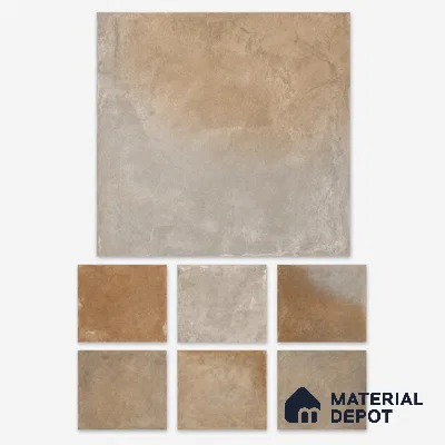Stone Floor Tile TL 07418 Dek Stone Natural 2 ft x 2 ft Matte Finish Vitrified Tile - 9 mm  | Suitable For Bathroom, Terrace & Balcony