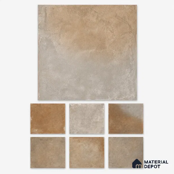 Stone Floor Tile TL 07418 Dek Stone Natural 2 ft x 2 ft Matte Finish Vitrified Tile - 9 mm | Suitable For Bathroom, Terrace & Balcony