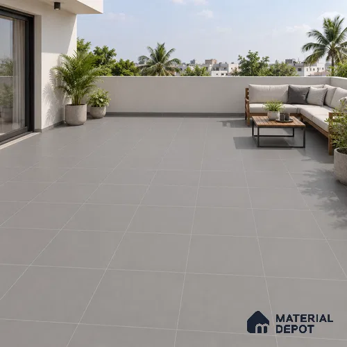 Cool Roof Floor Tile TL 05002 B Grey 1 ft x 1 ft Ceramic Matte Finish - 11 mm | Suitable for Roof, Balcony