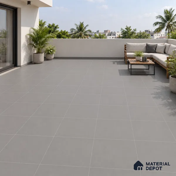 Cool Roof Floor Tile TL 05002 B Grey 1 ft x 1 ft Ceramic Matte Finish - 11 mm | Suitable for Roof, Balcony