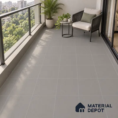 Cool Roof Floor Tile TL 05002 B Grey 1 ft x 1 ft Ceramic Matte Finish - 11 mm | Suitable for Roof, Balcony