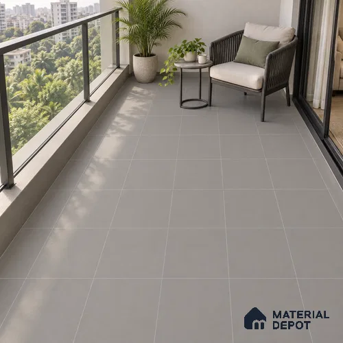 Cool Roof Floor Tile TL 05002 B Grey 1 ft x 1 ft Ceramic Matte Finish - 11 mm | Suitable for Roof, Balcony