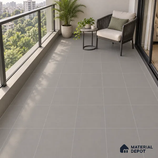 Cool Roof Floor Tile TL 05002 B Grey 1 ft x 1 ft Ceramic Matte Finish - 11 mm | Suitable for Roof, Balcony
