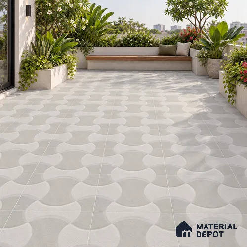 Cool Roof Floor Tile TL 10171 Dorato Grigio 1 ft x 1 ft  Ceramic Matte Finish - 9 mm | Suitable For Roof, Balcony | Please Expect a Slight Variation of Pattern