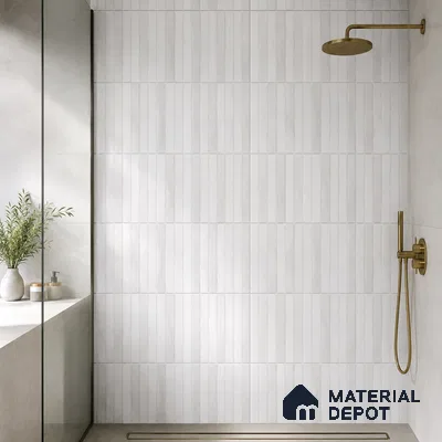 Faux Subway Wall Tile TL 10786 F Kitkat Milky Decor 2 ft x 1 ft Glossy Finish Ceramic Tile - 9 mm | Please Expect a Slight Variation of Pattern