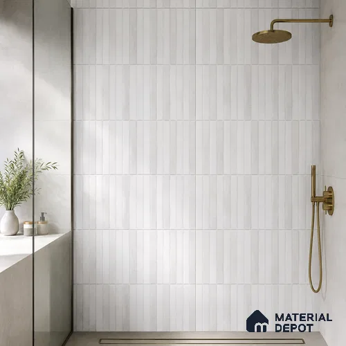 Faux Subway Wall Tile TL 10786 F Kitkat Milky Decor 2 ft x 1 ft Glossy Finish Ceramic Tile - 9 mm | Please Expect a Slight Variation of Pattern