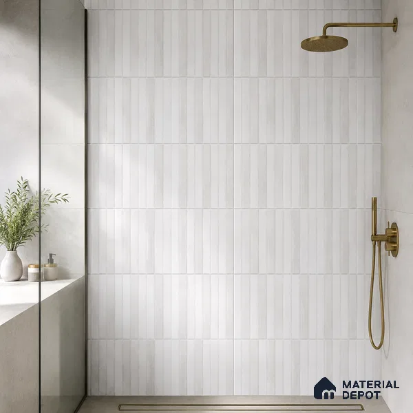 Faux Subway Wall Tile TL 10786 F Kitkat Milky Decor 2 ft x 1 ft Glossy Finish Ceramic Tile - 9 mm | Please Expect a Slight Variation of Pattern